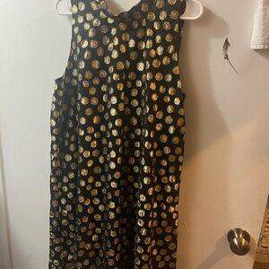 Robbie Bee Black Dress with Gold Dots